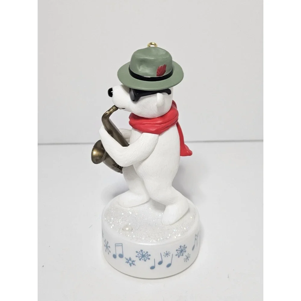 Hallmark 2021 Stylin Saxophone Bear Magic Sound Musical Keepsake Ornament NIB
